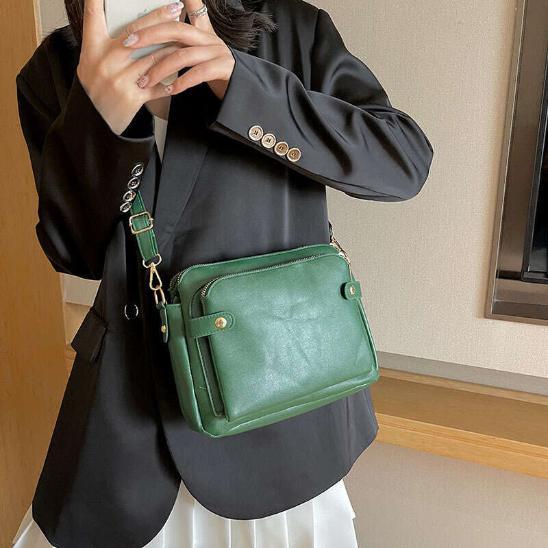 Designer Bag Retro Soft PU Leather Solid Shoulder Bags Luxury Multi-Layer Crossbody Bag Messenger Pouch Purse Wallet Decor