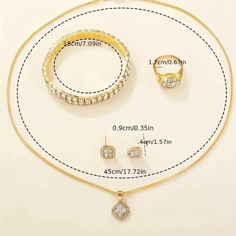 6 pieces/set of charming luxury Rhinestone watches with quartz movement - stainless steel analog watch X241106