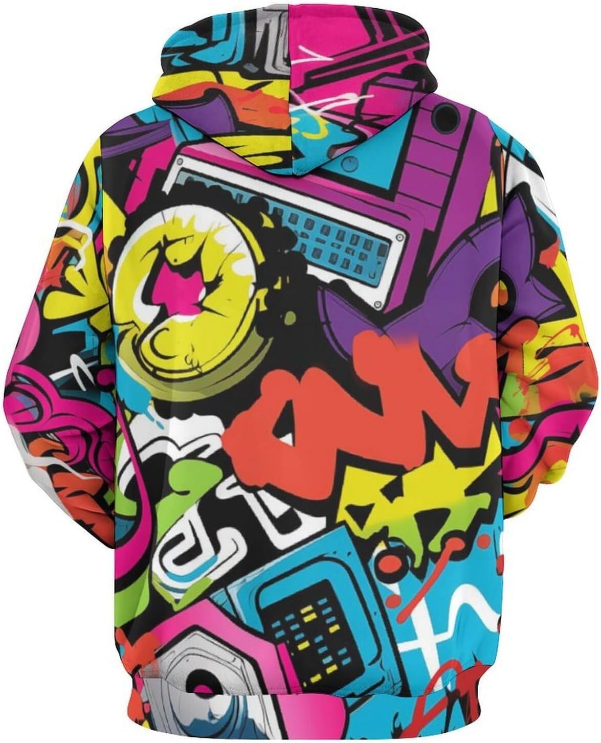 Hoodie for Mens Womens Unisex Novelty Hip-Hop Graffiti Hoodie, Stylish Street Personality Graffiti Sweatshirt Graphic Hoodies sweatshirt handsome