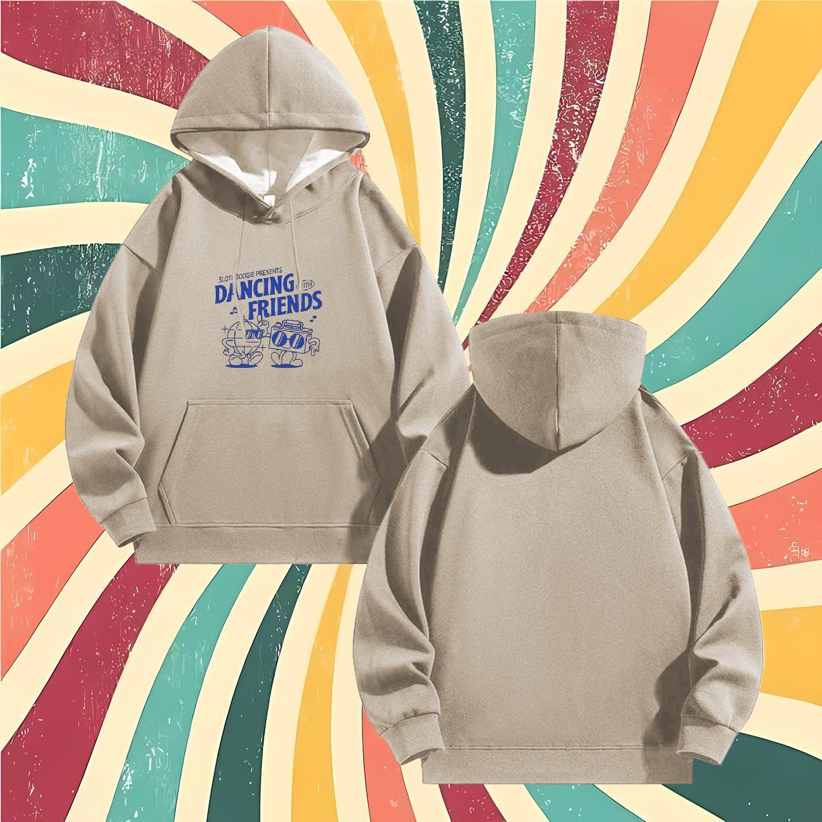 Fashion Casual Hoodie Breathable Drawstring Hoodie Loose Women Hoodie Anime Print Top Hoodie Warm Fleece Autumn Winter Casual