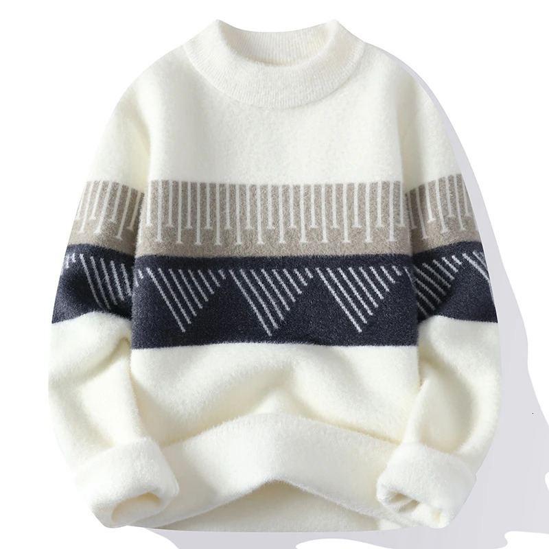 Fall Mens Christmas Cashmere Sweater O Neck Men Tops Quality Male Pullover Sweaters Thick Warm Pull Homme 241106