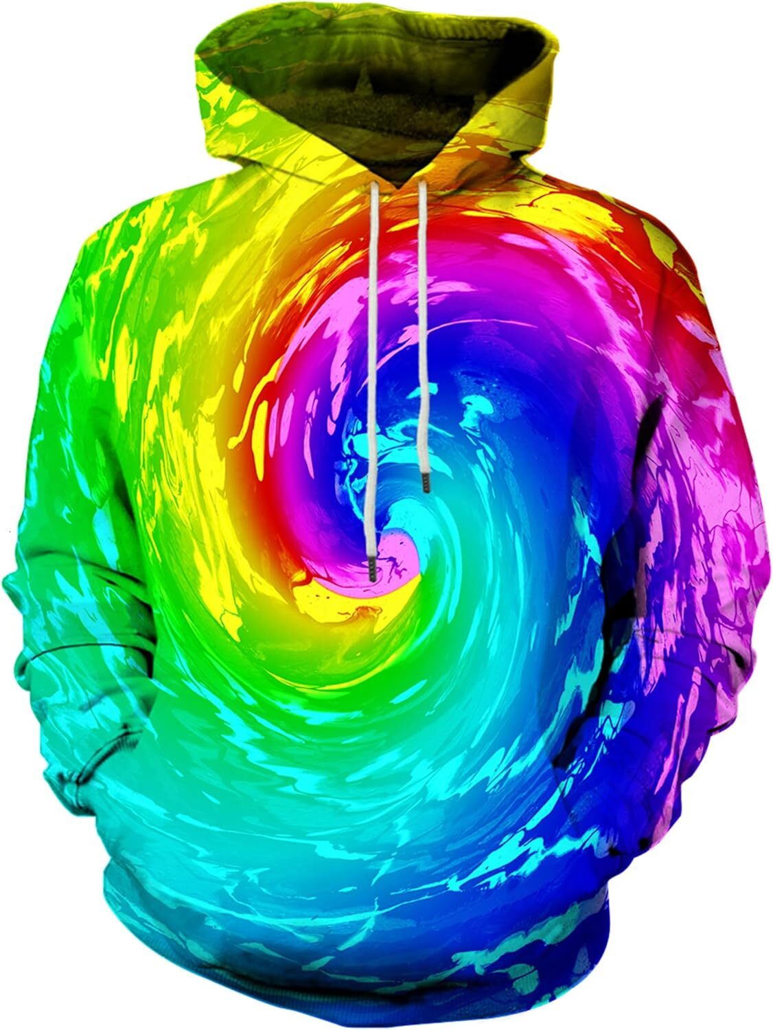 Hoodie for Mens Womens Unisex 3D Printed Hooded Sweatshirt Casual Pullover Hoodie with Big Pockets Graphic Colorful and Colorful cool