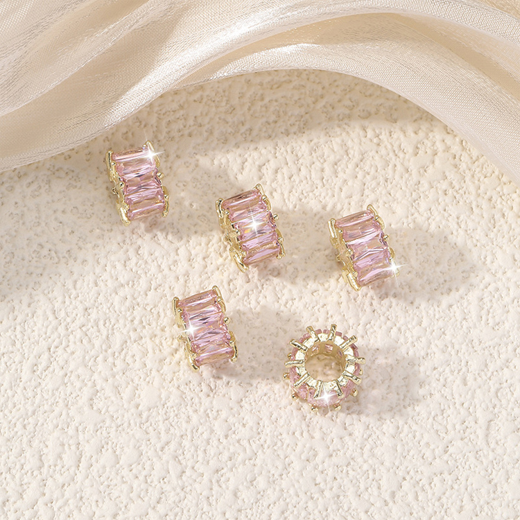 Elegant Bronze Crafted Charm Bracelets Featuring Jade-Like Spacer Beads Pink in packs of 100