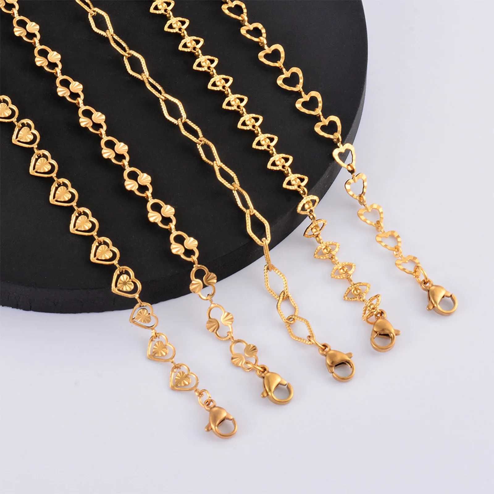 304 stainless steel handmade Geely chain bracelet suitable for warm jewelry 18k gold daily accessories 18cm long 1 piece X241106