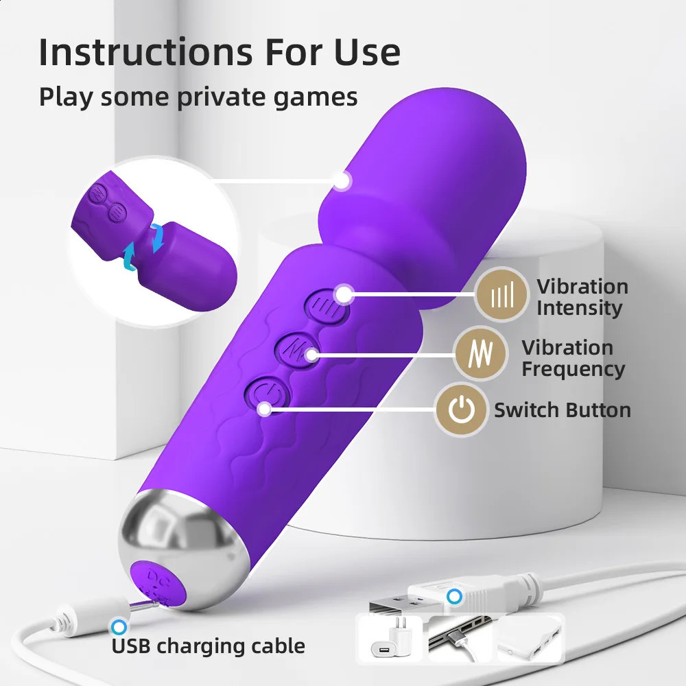 Wireless 10 Speeds Powerful AV Vibrator Magic Wand Clitoris Sex Toys For Women G Spot Massager Adult Product 240403
