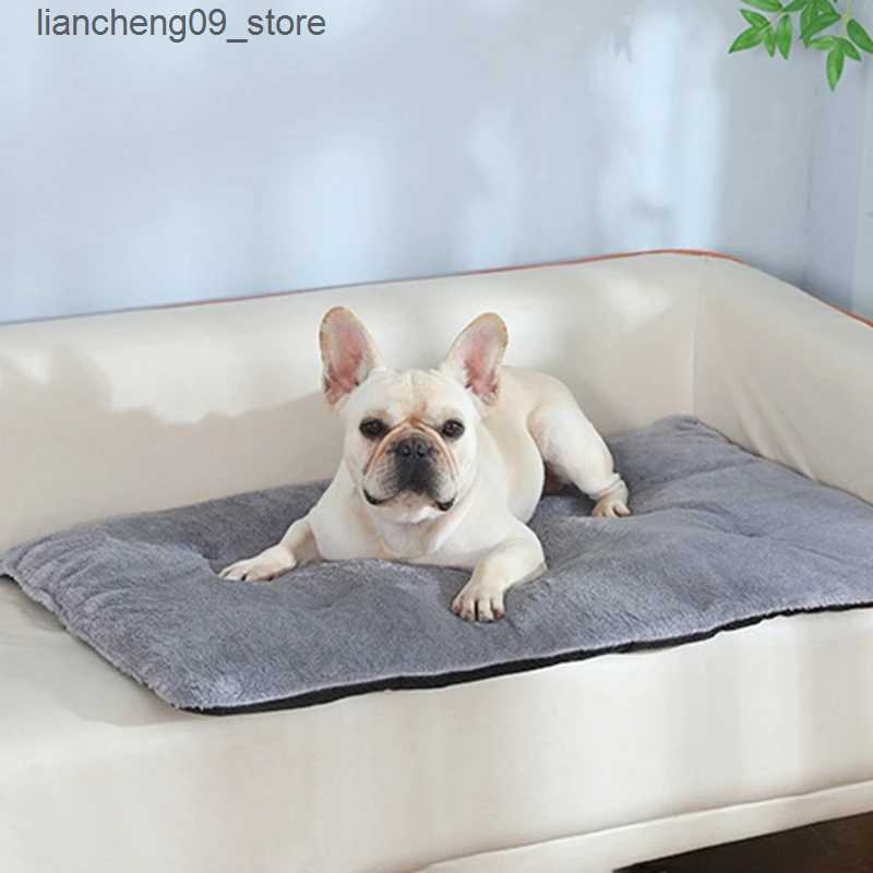 kennels pens Dog bed short plush pet hot sleep pad cute pet pad for cats and dogs blanket thick sleep pad small pet supplies L240910