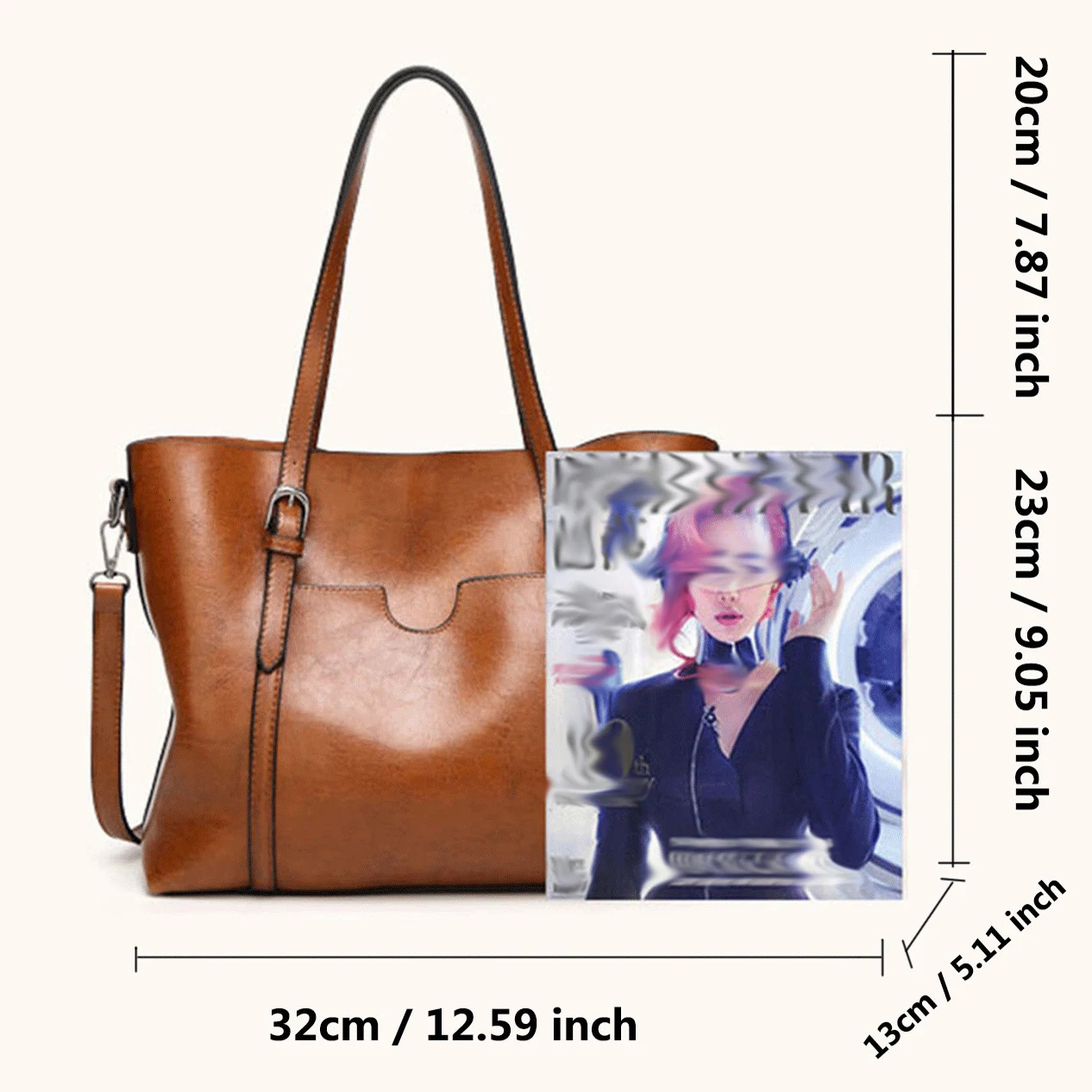 Womens shoulder bag wax leather handbag cross shaped bag retro handbag womens bag er handbag high-quality241106