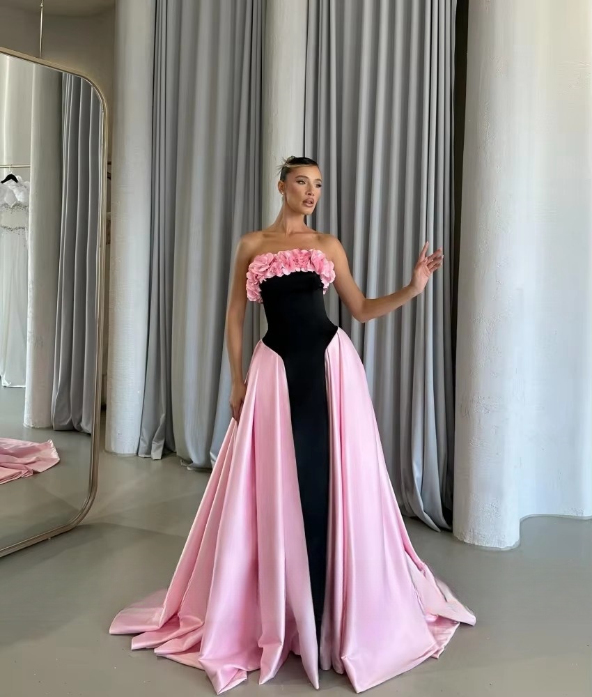 Satin Pink Black Prom Dresseses 2025 Wer Design Dress Birthday Party Gown Red Carpet Evening Gowns Customized s