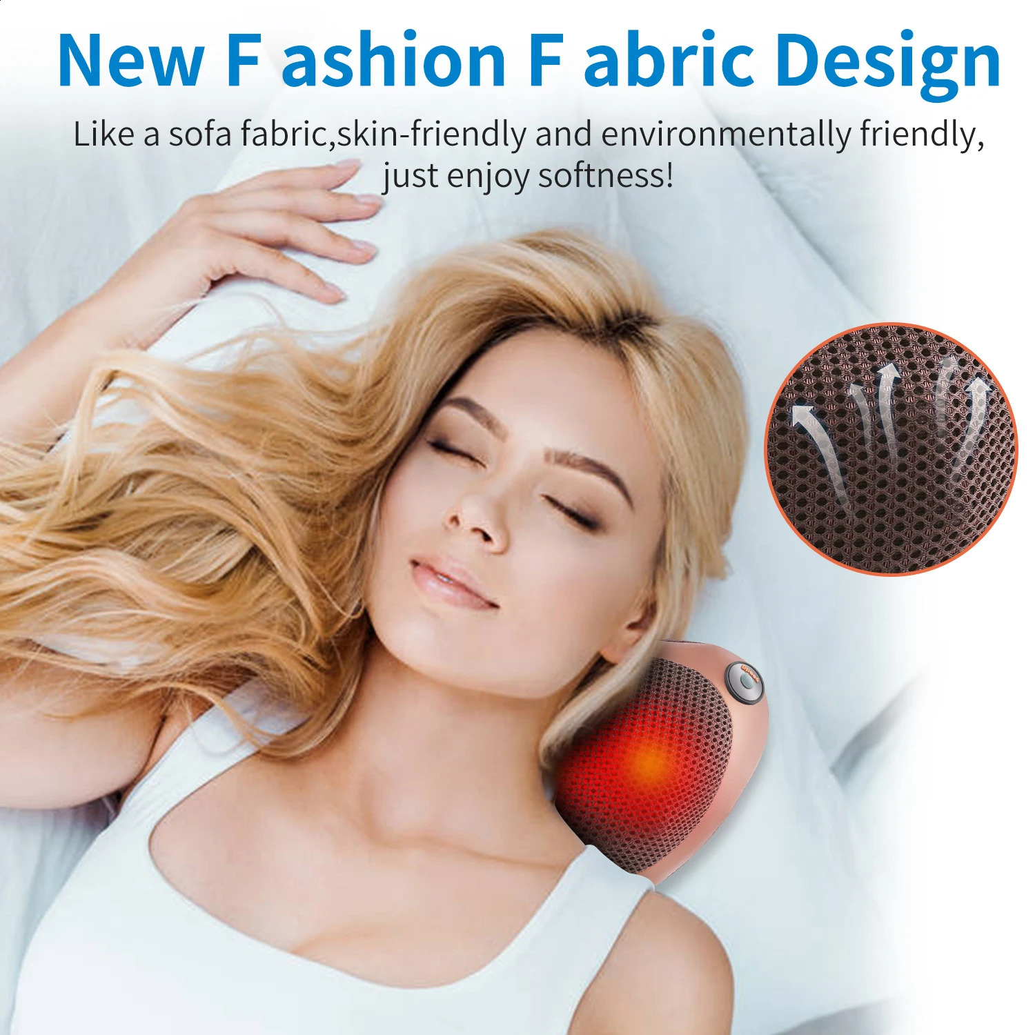 Head relaxation electric shoulder back finger pressure neck massage pillow 3-speed 241105