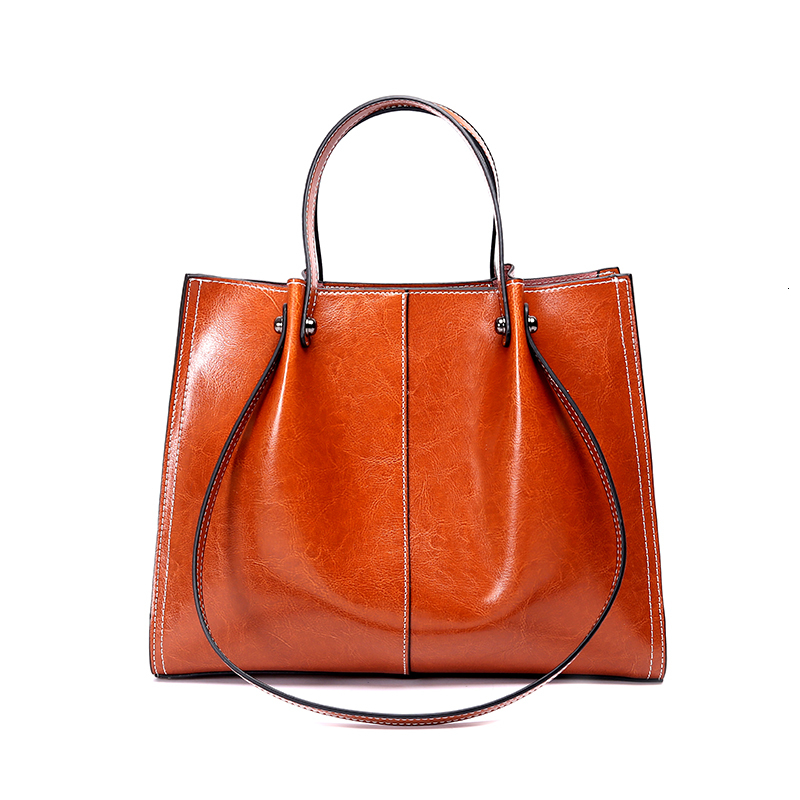 Woman Shoulder Soft Leather Large Capacity Square Tote Bag Vintage Fashionable Cowhide Handbag Shopping Underarm Bags Check Style
