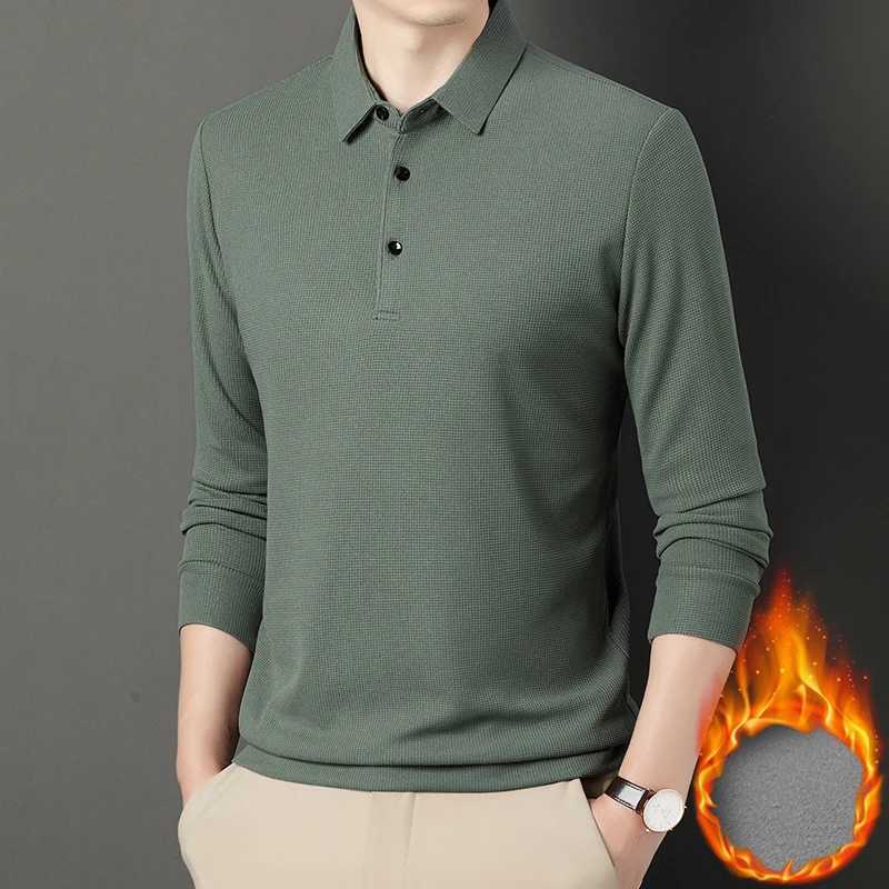 Fashion Winter Fce Warm Mens Business Wargoff Shirt New Dragon Sve Button Collar Mens Clothing Thick Casual T-shirt Top W241106