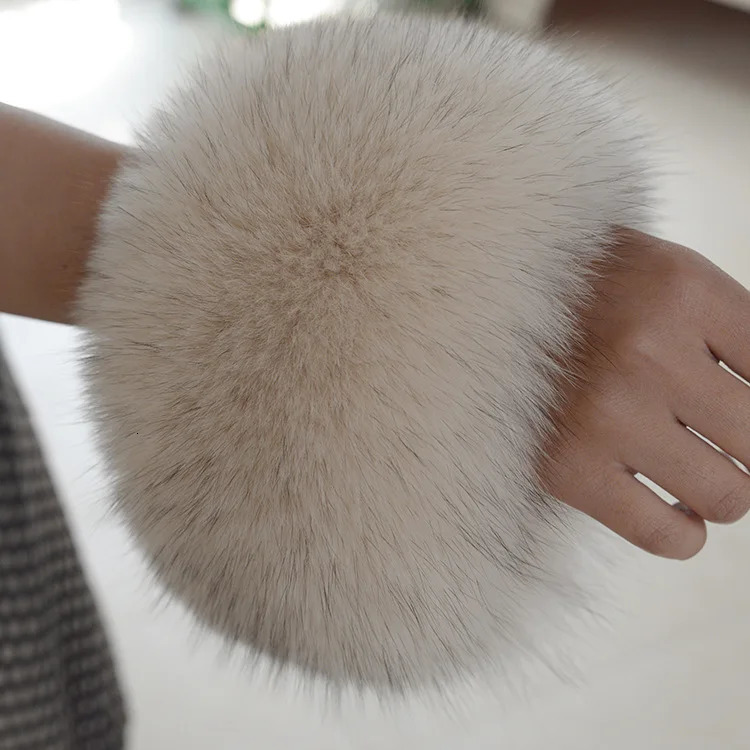 Winter Warm 100% Genuine Fox Fur Sleeve Genuine Womens Warm Arm Sleeve Natural Fox Wrist Fashion Sleeve Womens 241106