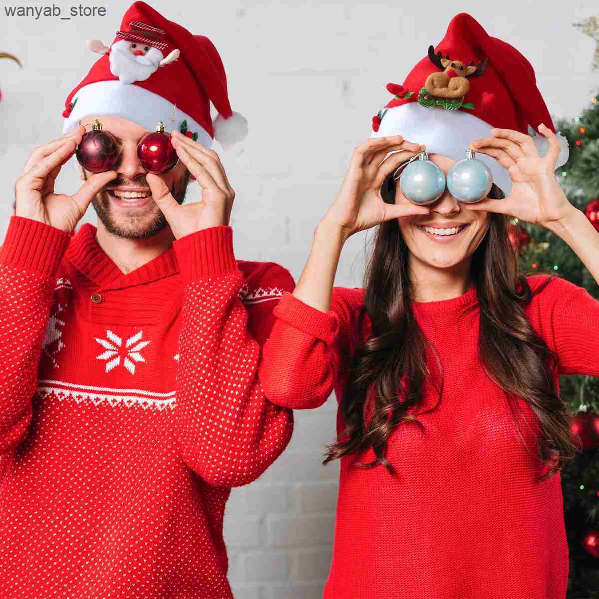 Wide Brim Hats Bucket Hats 2023 Adults Kids Christmas Hats Non-woven Fabric Santa Claus Xmas Hats Merry Christmas New Year Party Festival Decoration G