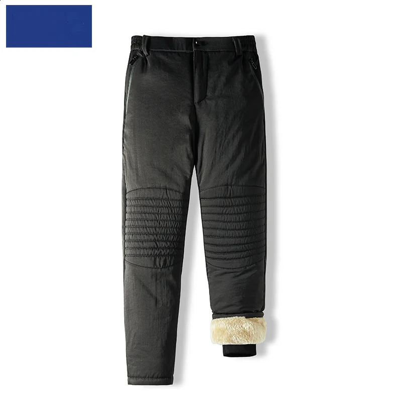 Winter Fashion Plus Fleece Thickened Warm Waterproof Sports Pants Mens Casual Loose Large Size High Quality 6XL 241104