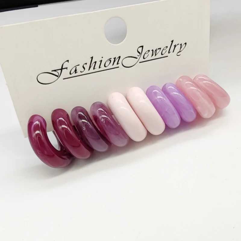 European and Cross border Jewelry Korea Edition Minimum Acrylic C-shaped Earrings Spring Colorful Dopamine Earrings X241106