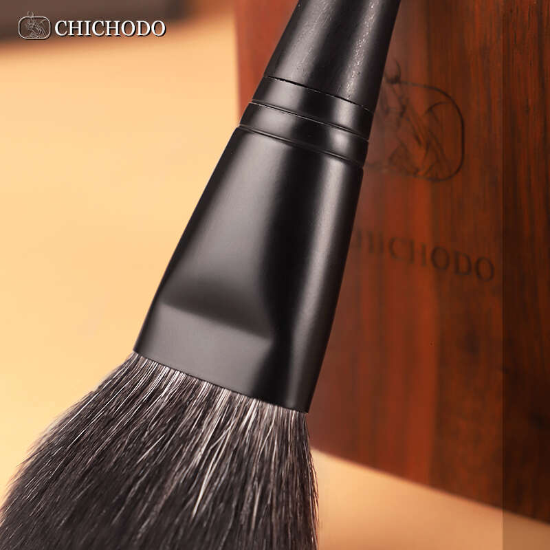 CHICHODO Makeup Brush-Urious Professional Black 11 Ebony Brushes Set-High Level Fox&Goat&Pony&Synthetic Hair Cosmetic Tools