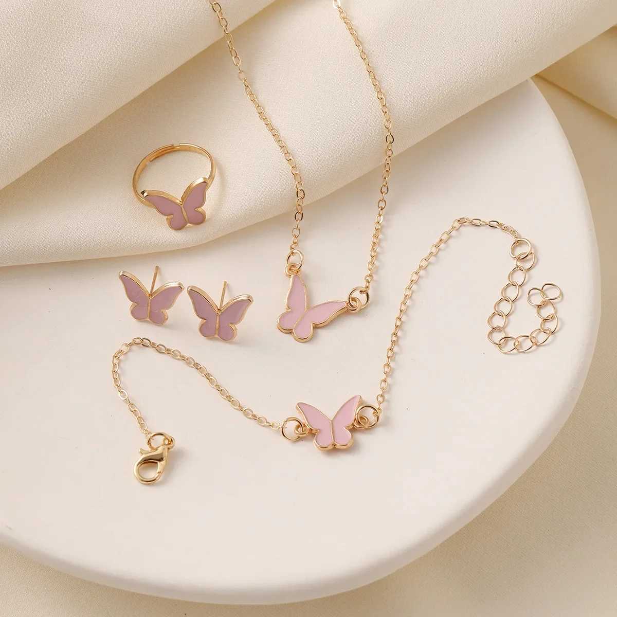 5-piece jewelry set pendant necklace earring ring bracelet set for bridal wedding jewelry gift X241106