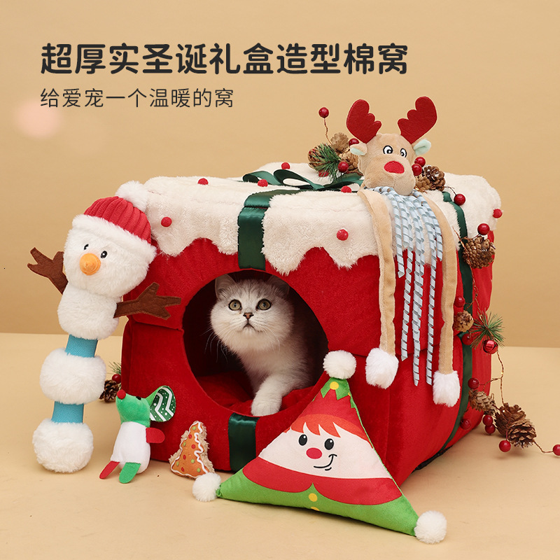 Pet DOG Snow House Cat House Fully Enclosed Cat House With Large Space, One Litter, Dual-Use, Strong Warmth, Suitable For Both Cats And Dogs 745