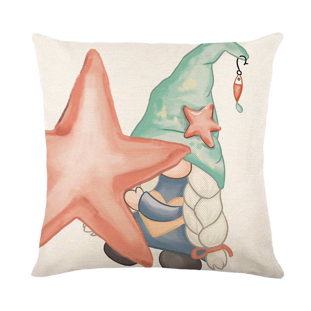 Throw Pillow Cover Ocean Series Pillow Case Letter Linen Cushion Cover 18X18 Inches Set of 4