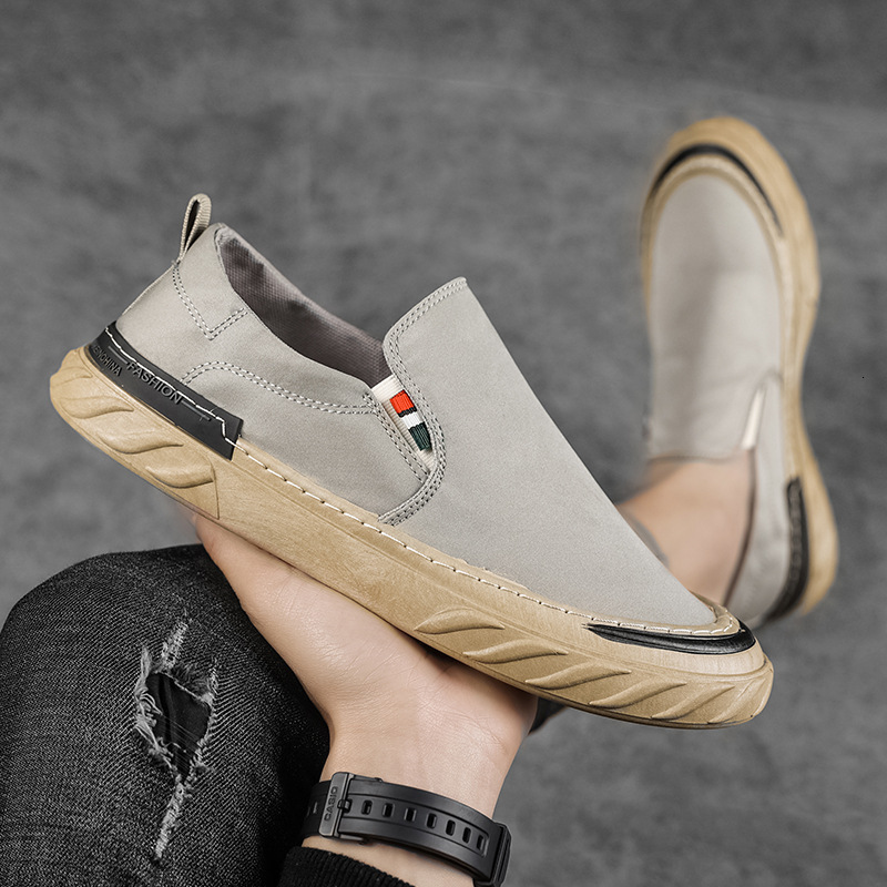 2024 Spring New Breathable Ice Silk Old Beijing Cloth Korean Edition Trendy Versatile Men's Casual Canvas Board Shoes