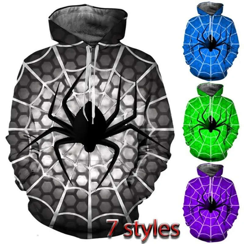 shanshi spider hoodie Colorful Spider Adult and Children's Casual New Hoodie