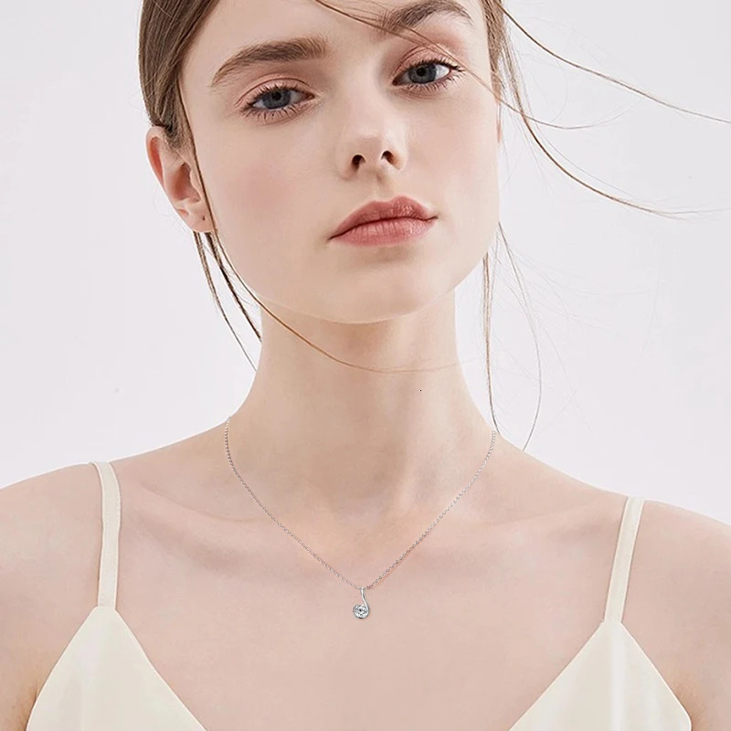 Ngy necklace Mujer 6.5mm necklace 925 sterling silver teardrop pendant necklace suitable for womens exquisite jewelry gifts 241106