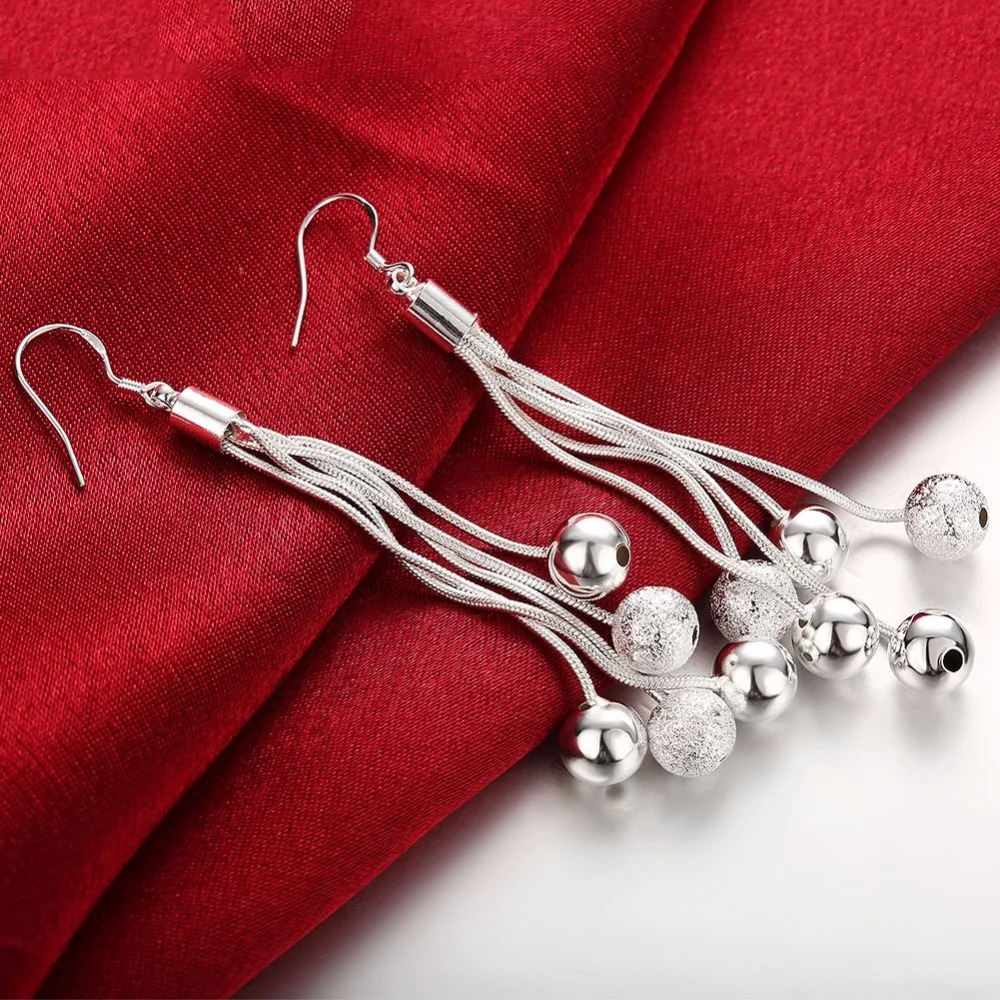 925 sterling silver high-quality five thread bead necklace bracelet earrings for ladies wedding jewelry party gifts 241106
