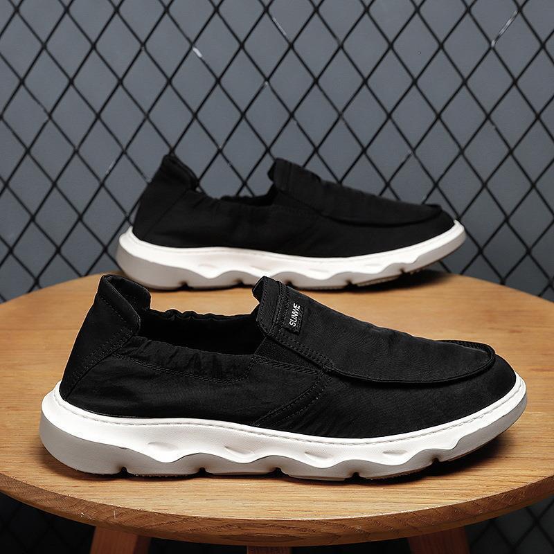 2024 Summer Canvas Men's Casual Board Step on Breathable Work Old Beijing Cloth Trendy Shoes