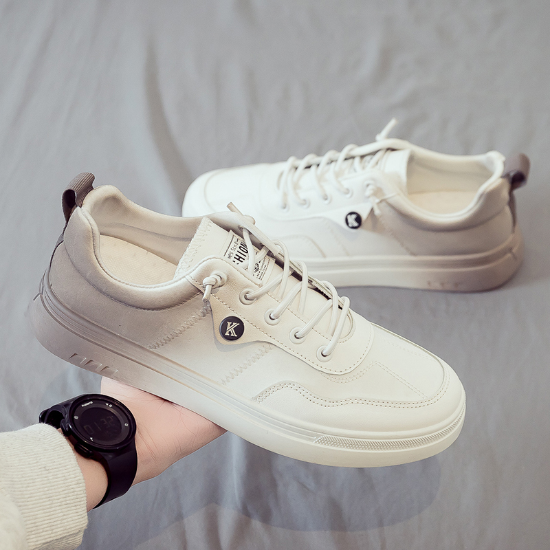 2024 Summer New Small Men's Casual Sports Dad Trendy Versatile Board Leather White Shoes
