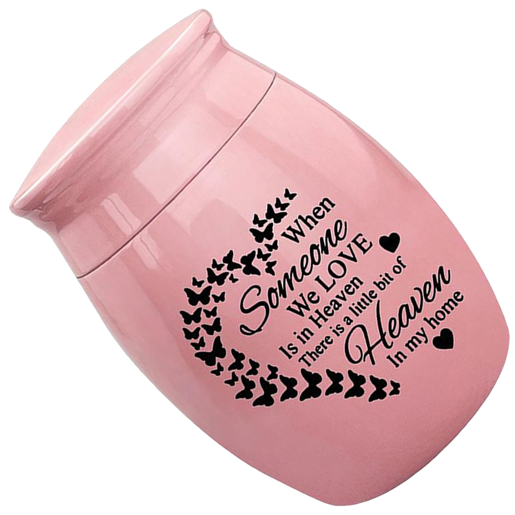 Chain Pet Urn Small Urns for Human Ashes Keepsake Floor Pink Stainless Steel Dogs