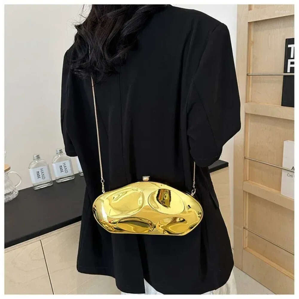 Drawstring Gold Acrylic Evening Bag For Women Geometric Box Handbags Mini Clutch Shoulder Party/Wedding/Dating C5b9 19Cb