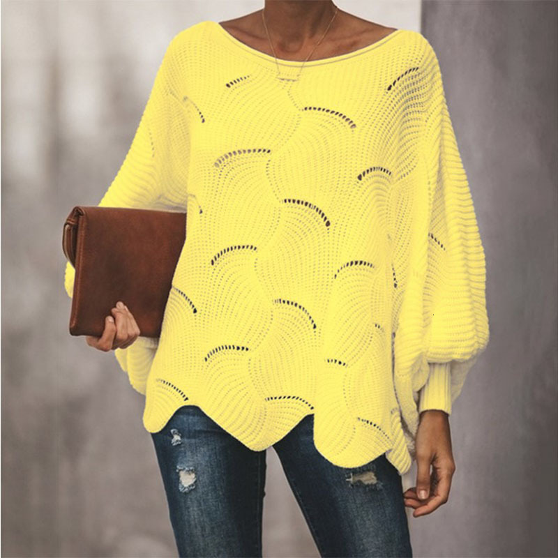 2024 autumn winter plus size women, hollowed out hook and loop loose knit sweater for women