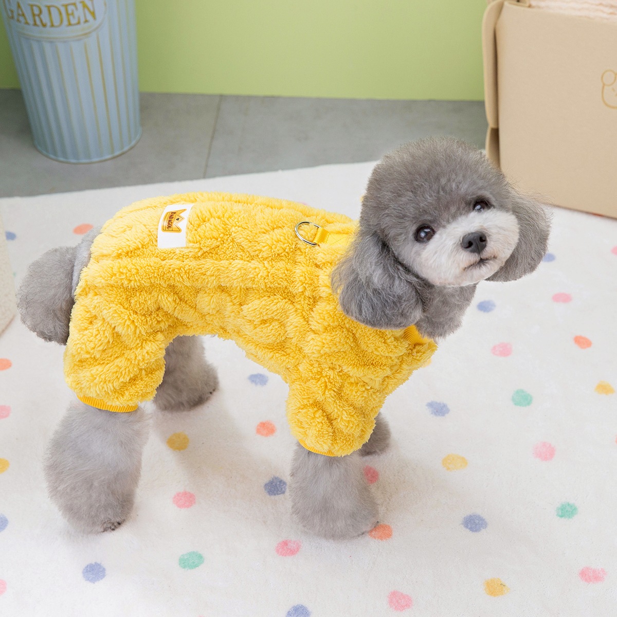 Pet Dog Apparel Four Legs Fleece Clothes Blank Color Autumn Winter Dog Clothes Jumpsuit