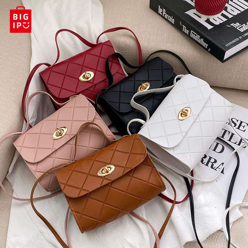 Designer Bag Women's Fashion Crossbody Bag Striped Small Square Bag Trendy Lingge Korean Handbag For Women Purses And Handbags