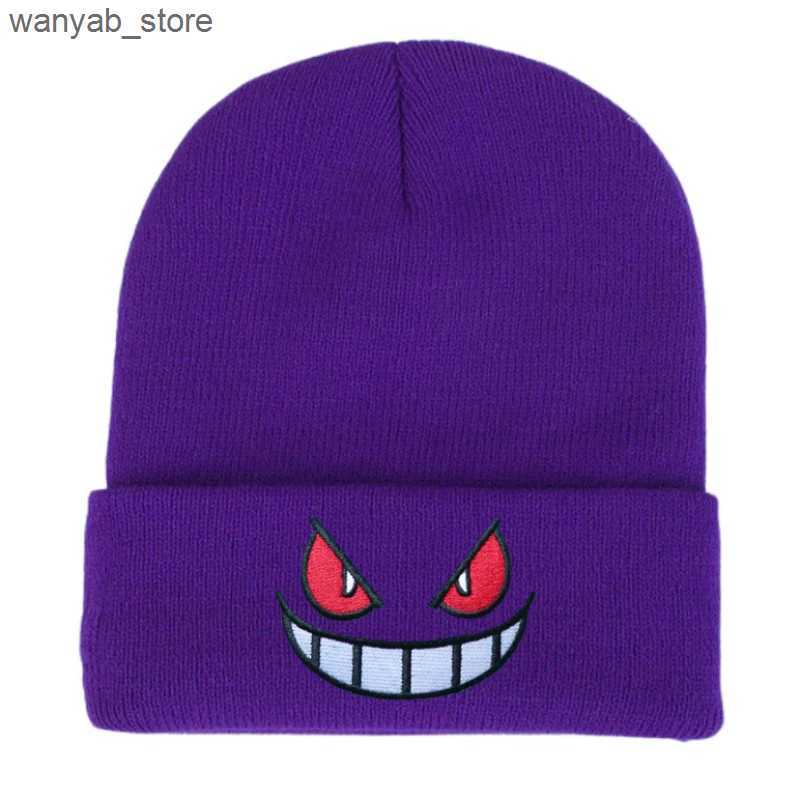 Wide Brim Hats Bucket Hats Embroidered Winter Hat for Men Women Unisex Cartoon Beanie Cap Autumn Outdoor Warm Female Hip Hop Sport Ski Knitted Hats go
