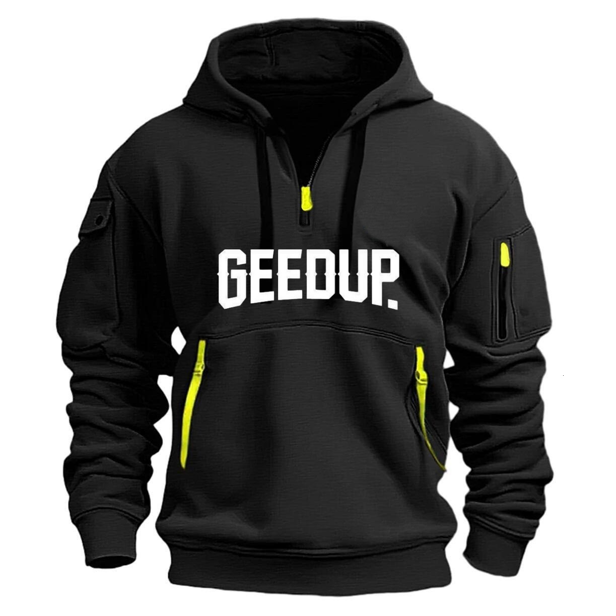 New designer fashion hoodie with spring and autumn zipper, multi pocket hoodie, men's sports and casual jacket