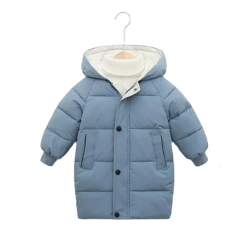 2-12Y Kids Down Long Outerwear Winter Clothes Teen Boys Girls Cotton-Padded Parka Coats Big Children Thicken Warm Cotton Jackets 241106