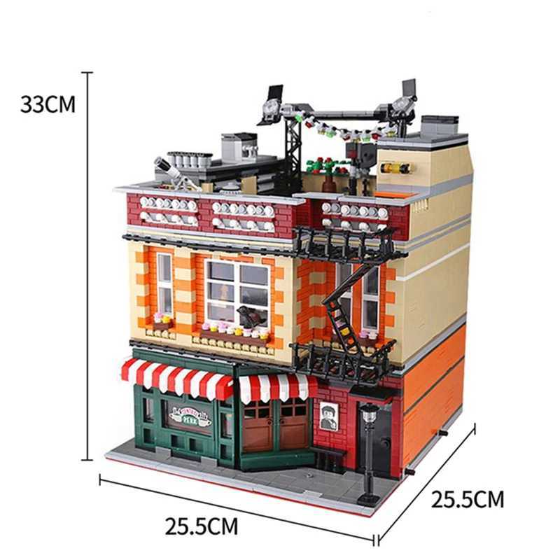 Blocks MOC-34463 Creative Expert Friends Apartment Modular Building Blocks Street View City Architecture Models Sets Kid Toys Boy GiftsY241106VMRF