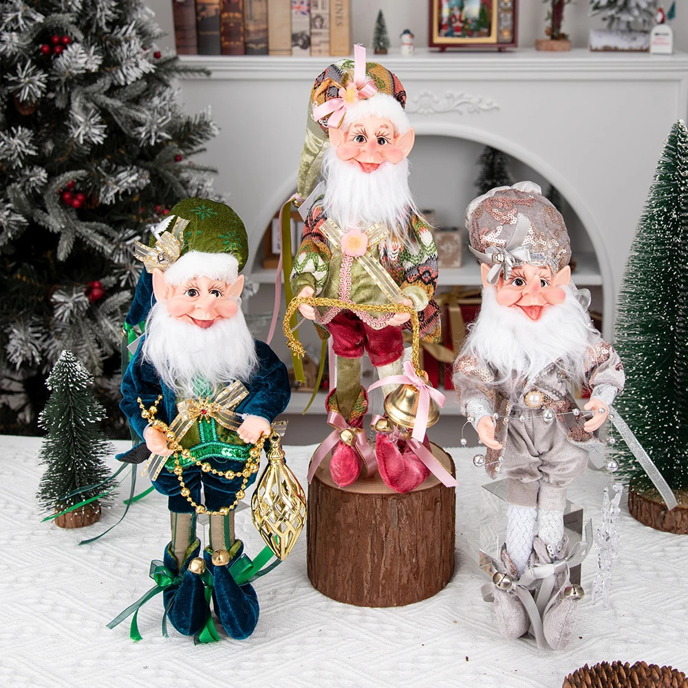 selling Christmas doll elf pendant decoration with smiling face like Mark Robert stuffed with elf plush toys Christmas tree decoration 241105