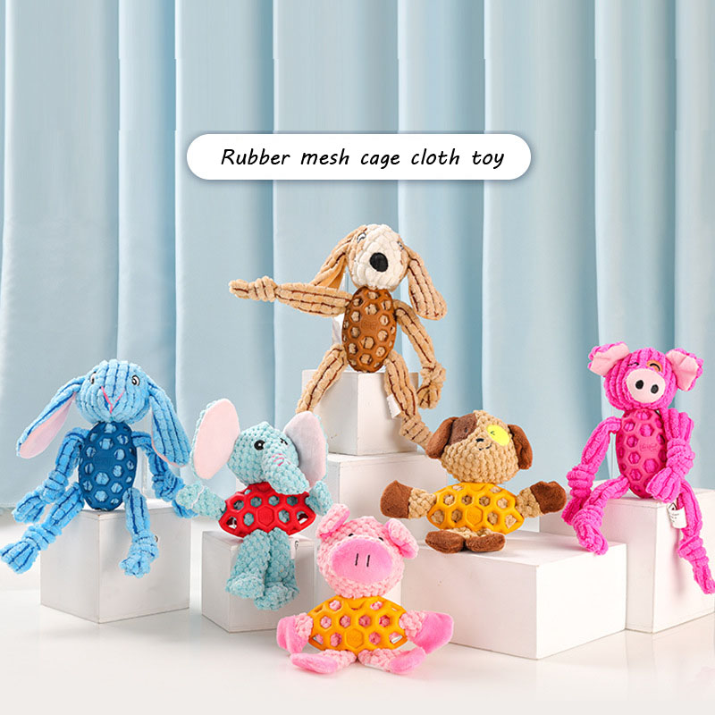 Squeaky Plush Dog Chew Toy for Small Medium Dogs Puppy Large Breed Cute Animal Plush Toy for Indoor Play Tough Durable Teething Interactive Gift