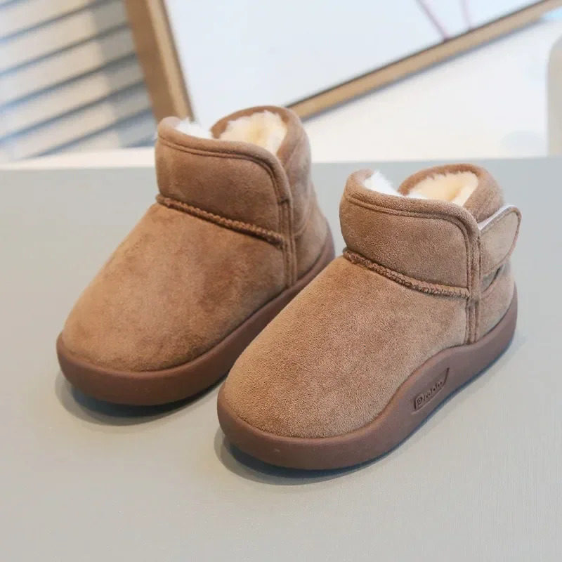 Baby girl boy snow boots childrens winter boots outdoor plush cotton padded shoes soft soled anti slip baby shoes 241106