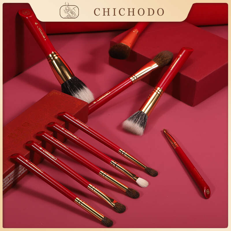CHICHODO Makeup Brush-Urious Red Rose Series 20Pcs Animal Brushes Set-Cosmetic Brush-Makeup Tool-Natural Hair Beauty Pen