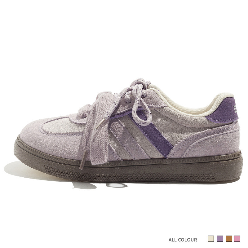 Versatile Fashion Student Color blocked Women's 2024 Autumn New Style American Low cut Board Double Strap Casual Shoes