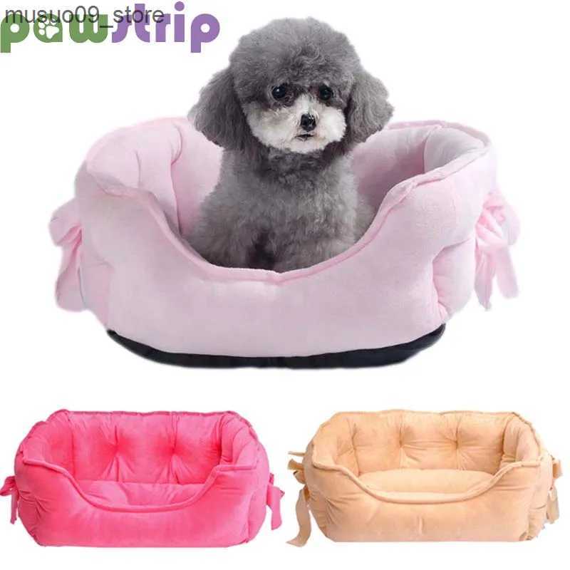 kennels pens Cute Bow Princess Dog Bed Soft and Comfortable Pet Sleep Mat Suitable for Small Dogs Cats Anti slip Machines Washable Puppy Sofa Pet Supp