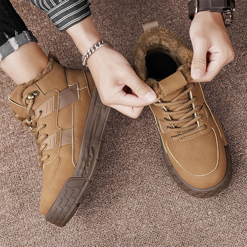 2025 New Men's Winter Men's Sports Shoes With Cotton Wear Resistant Outdoor Boots Soft, Comfortable, Warm And Comfortable Le Fu Shoes New Ed