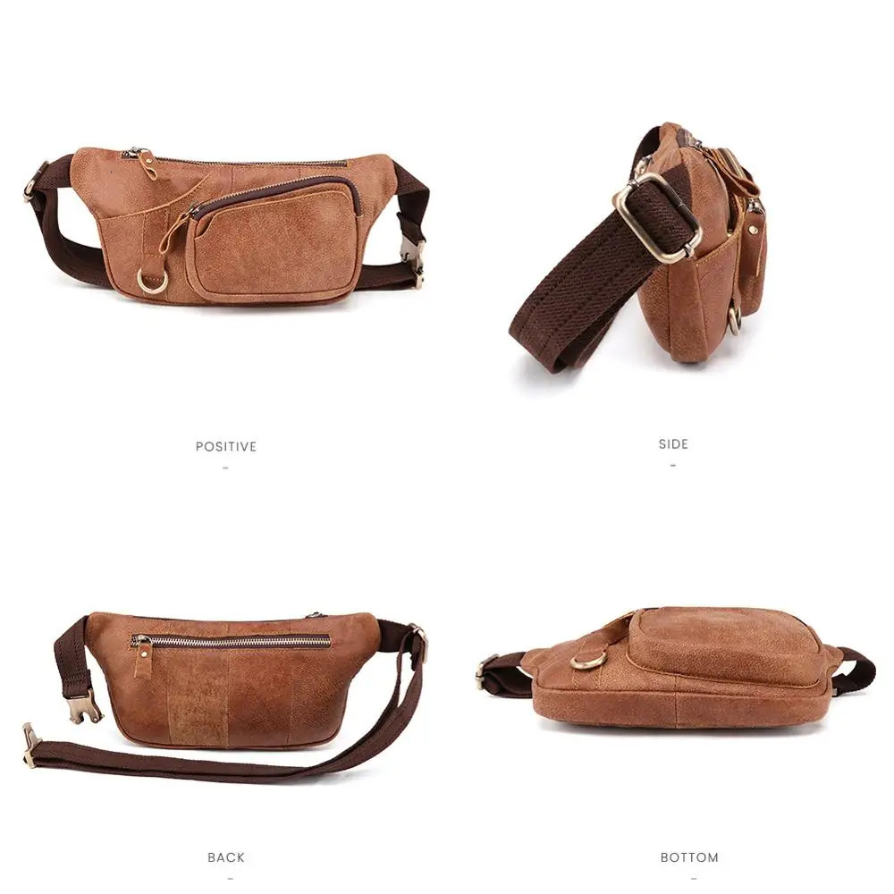 Leather waist bag mens belt bag womens belt bag casual waist bag mobile bag travel bag cross shaped baby shoulder bag241106bj