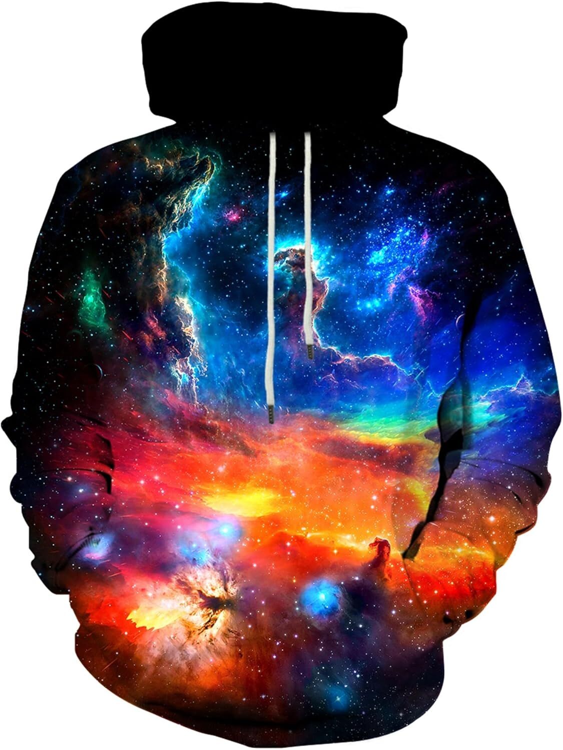 Hoodie for Mens cool Unisex Graphic Print Hoodies 3D Colorful Novelty Design Long Sleeve Sweaters with Pocket Graphic starlit sky