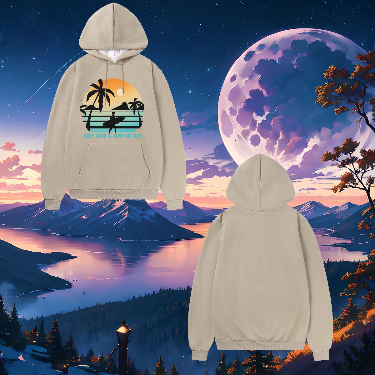 2024 New Women's Hoodie Clothes Hoodie Comfortable Unisex Hooded Sweatshirt Custom Anime Warm Fleece Long Sleeve Drawstring Casual Beach