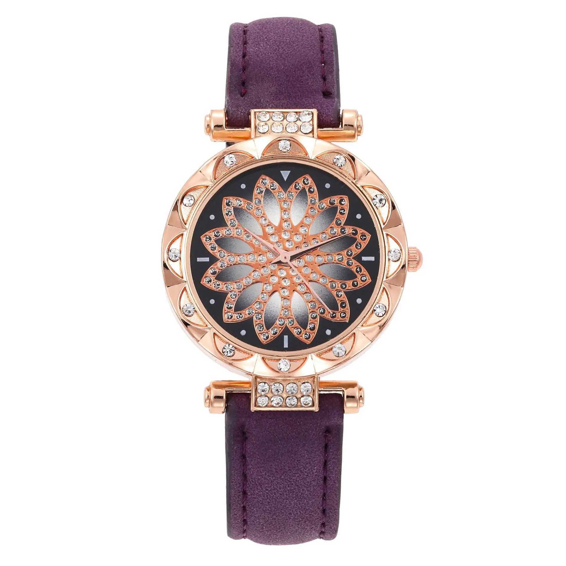 5-piece watch set suitable for ladies warm leather band watch simple casual warm analog watch bracelet gift Montessori womens (no box) X241106