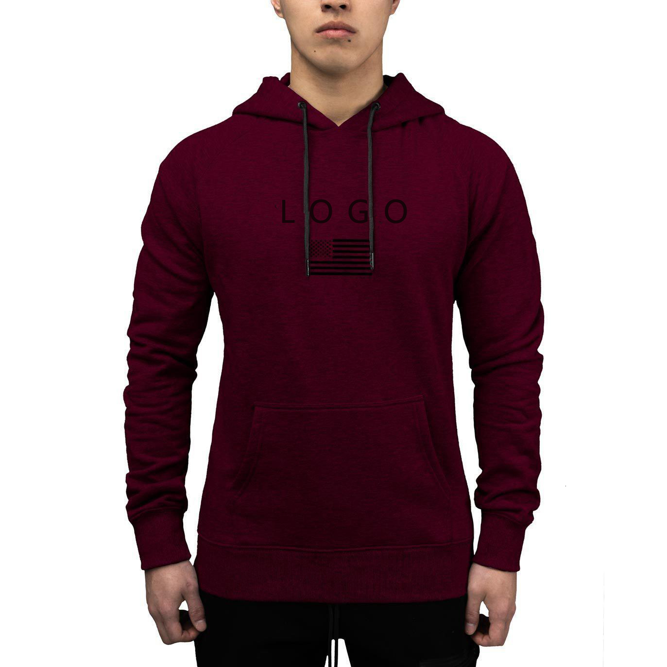 Hoodie Fitness Men Gym Sports Clothing Men's Workout Wear Fitness Solid Compression Wholesale And Custom